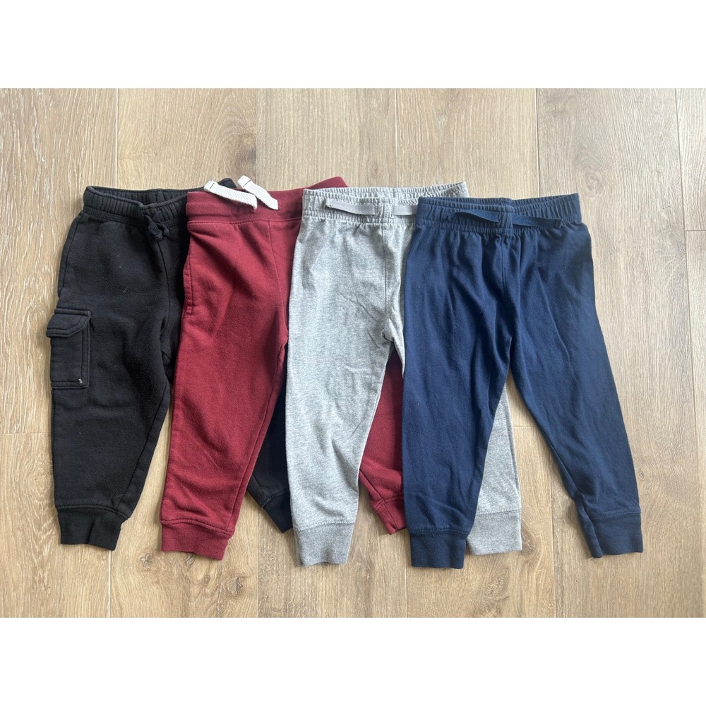 Toddler Boys Bundle of 4 Pairs of Pants Size 2T Fleece & Sweatpants Lot